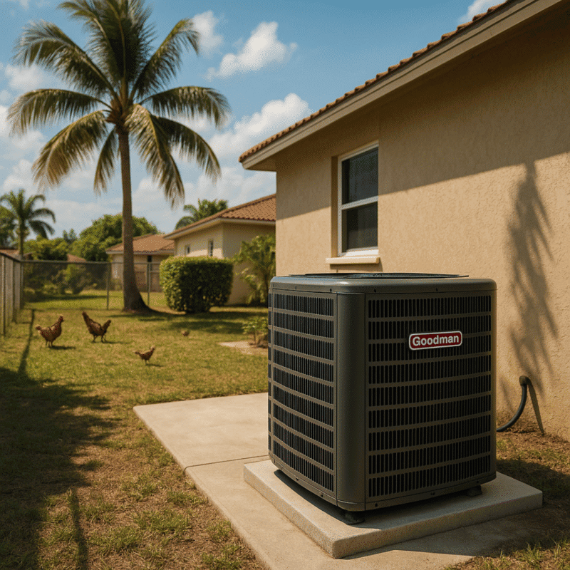 Wholesale AC Near Me Hialeah FL helps homeowners find factory-direct Goodman and Rheem central air conditioners built for South Florida heat, humidity, and 2025 SEER2 efficiency standards. These systems cool faster, control moisture better, and cost less upfront than traditional retail HVAC pricing.